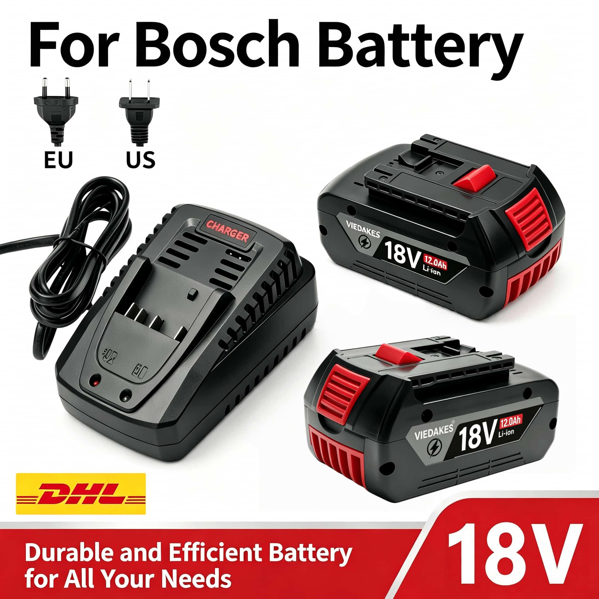 Bosch Drill Gsb 18V - Batterie de remplacement 18V 10.0Ah pour