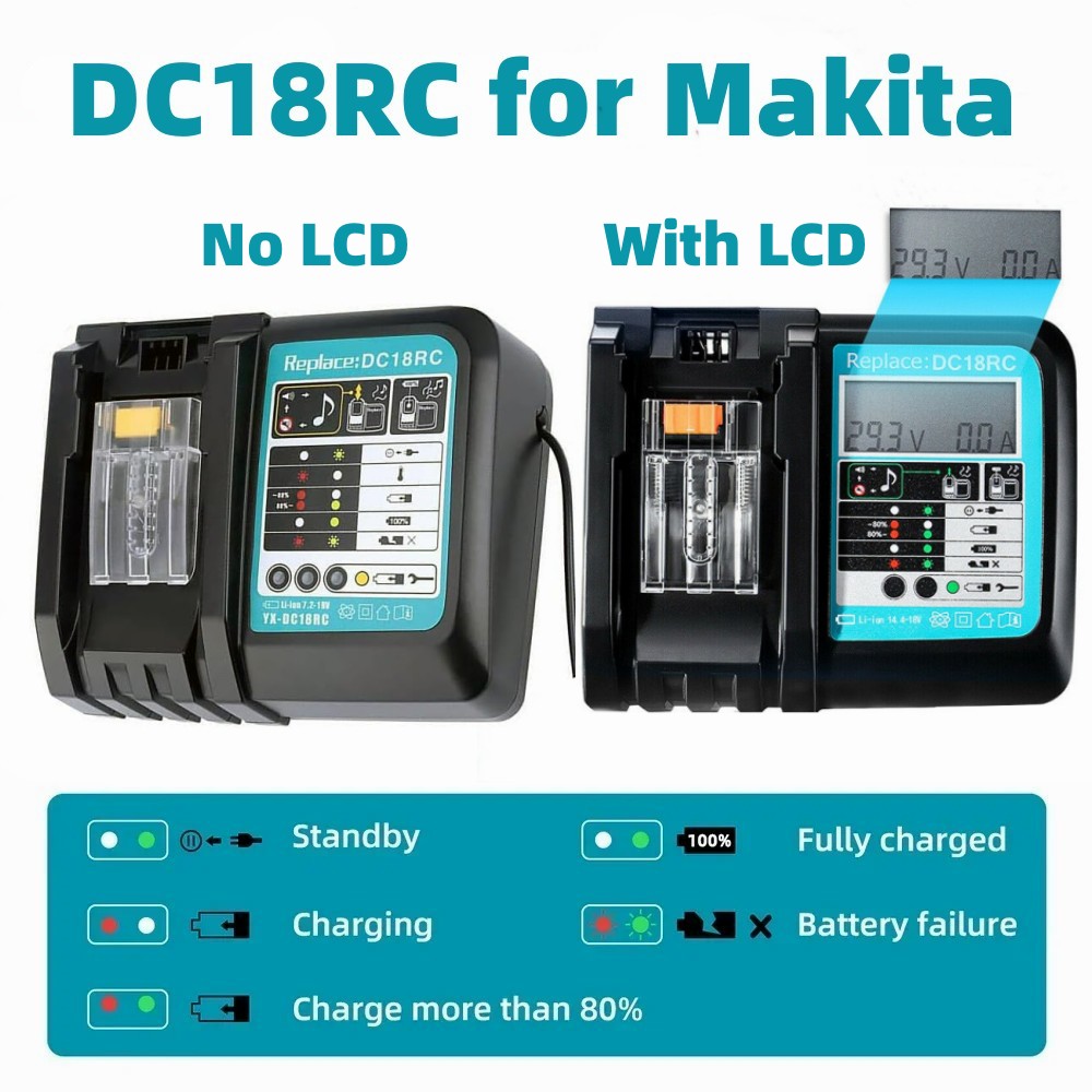 Makita Drill Hp1640 - Chargeur de batterie Li-ion DC18RC 3A