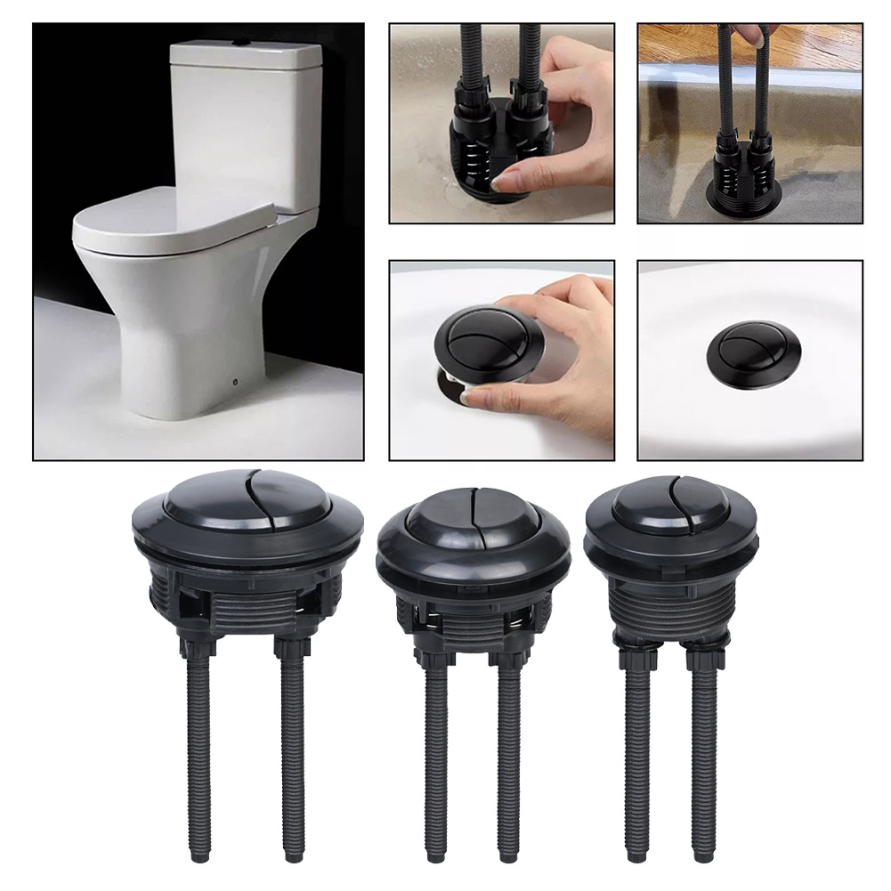 Toilet Fill Valve - Bouton de chasse d'eau noir 38mm,