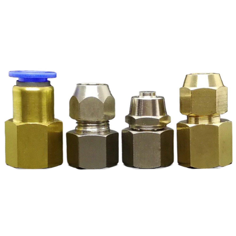 Compression Fitting Brass - Manomètre de raccord d'air pneumatique en