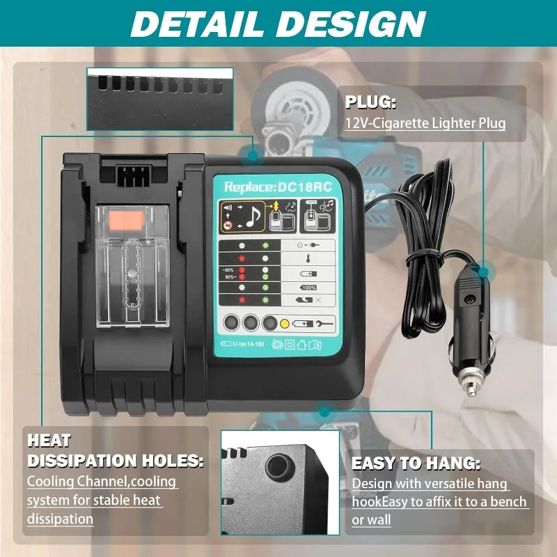 Chargeur de voiture de batteri - Makita Drill Hp1640 avis et prix