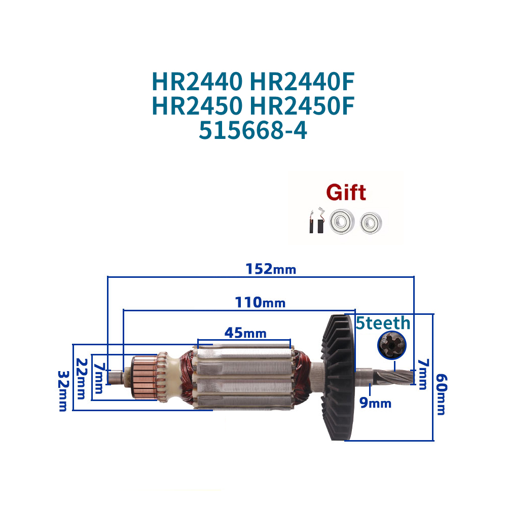 Armature 220-240V pour Makita  - Makita Drill Hp1640 avis et prix